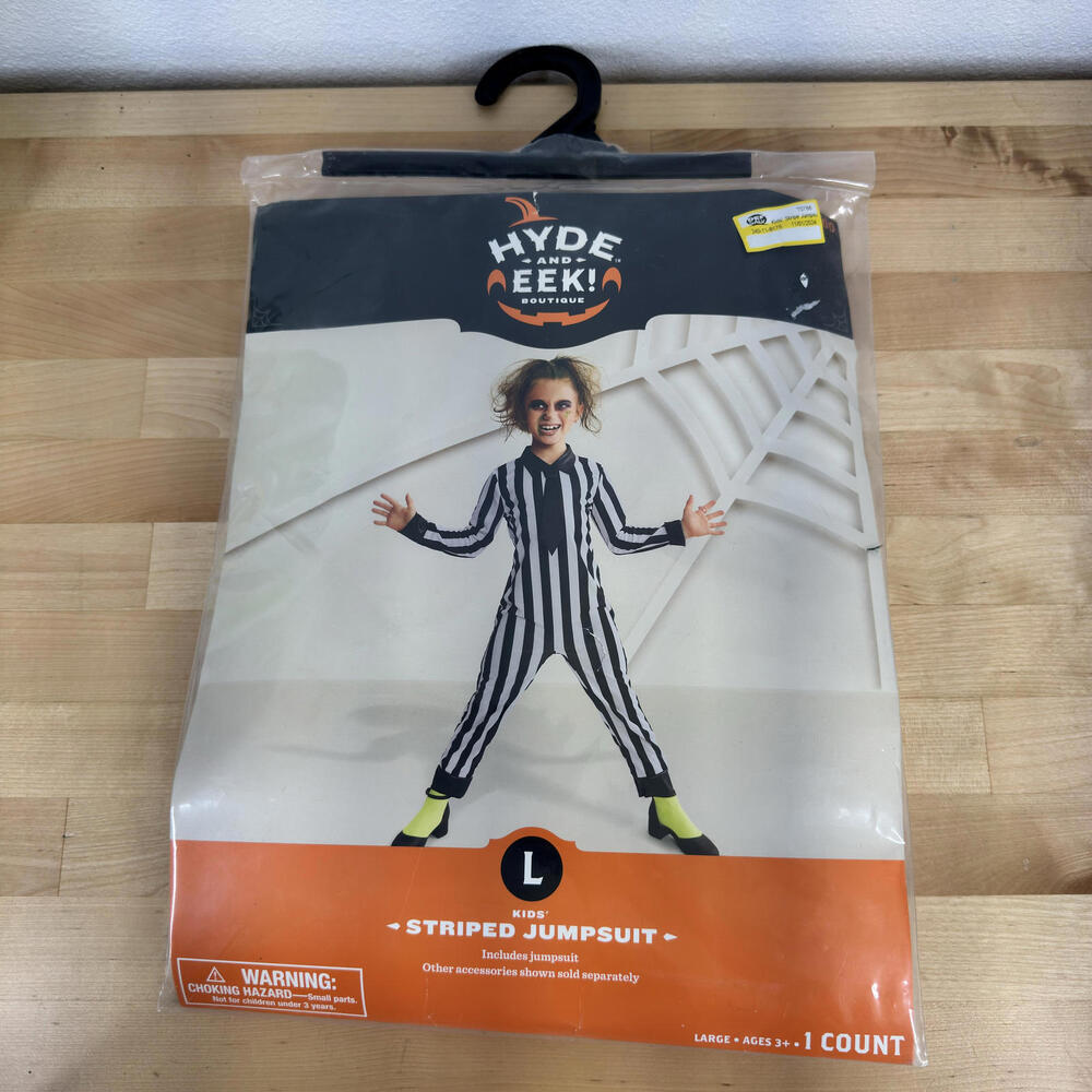 Kids' Striped Jumpsuit Costume Size Large 10-12